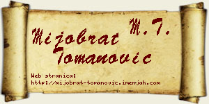 Mijobrat Tomanović vizit kartica